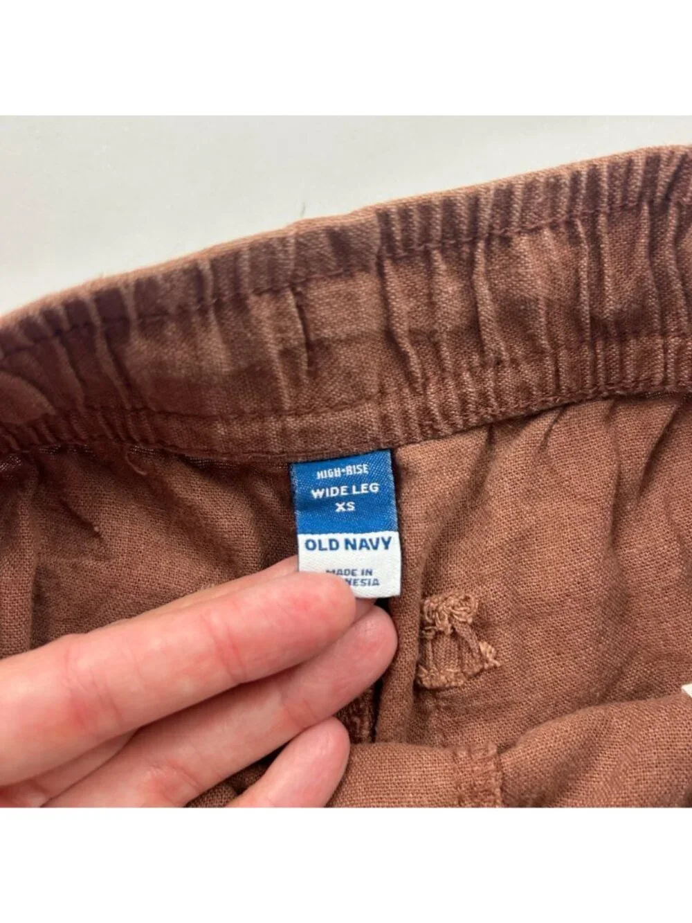 Old Navy Maplewood Brown Linen Blend Wide Leg Pants XS